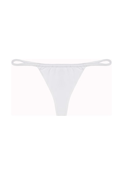 İpli Bantlı String Tek Bikini Alt Beyaz