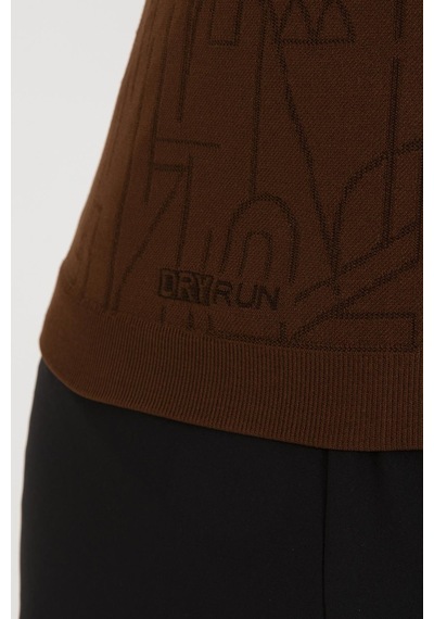 Maraton Active Slimfit Erkek Bisiklet Yaka Kısa Kol Koşu Sepya T-Shirt 821075-Sepya