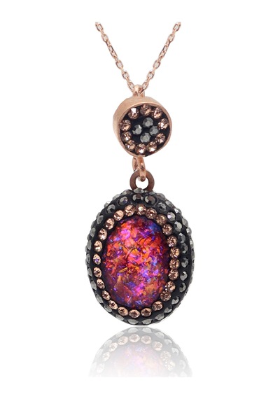 Pembe Paraiba Ve Swarovski Taşlı 925 Ayar Gümüş Kadın Üçlü Set 201025579