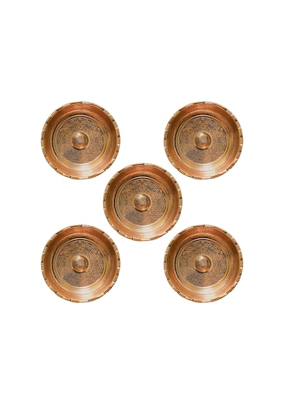 5 Adet Bakır Hamam Tası 18 Cm