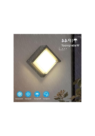 Şık Led Duvar Aplik, 15w, 1500 Lümen, 3200k, Gün Işığı, Ip44, Siyah 10 Parça Siyah