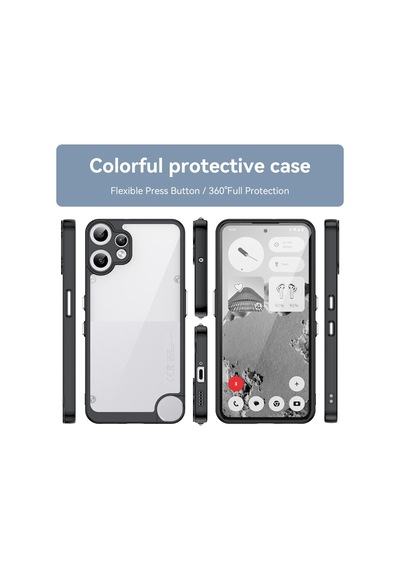 Caseonn Nothing Cmf Phone 2 Pro Kılıf Kamera Korumalı Darbe Emici Şeffaf Arka Kapak Siyah