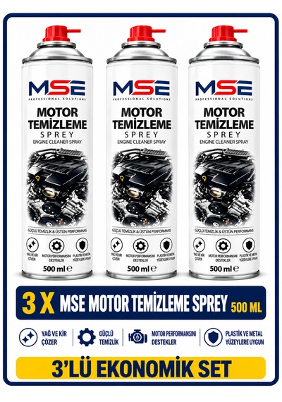 Mse Motor Temizleme Spreyi 500 Ml 3'lü Ekonomik Set