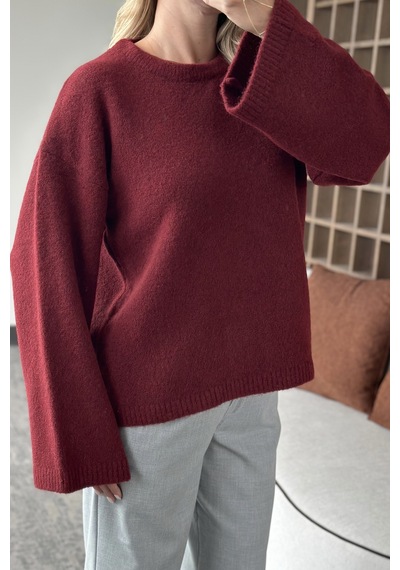 Laluvia Bordo Bisiklet Yaka Kazak - 04621 Bordo