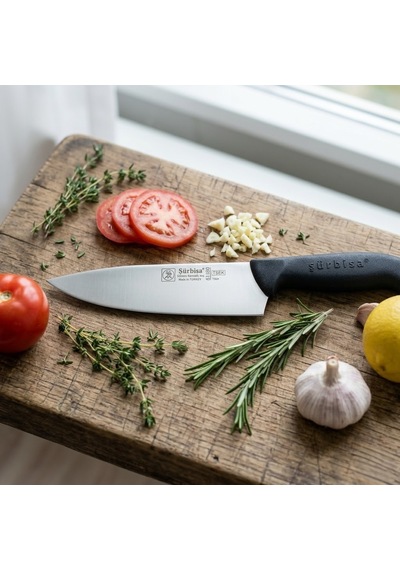 Sürbisa 61180 Şef Aşçı Bıçağı Sürmene Bıçağı Paslanmaz Çelik Profesyonel Et Kesim Doğrama İçin 34 Cm
