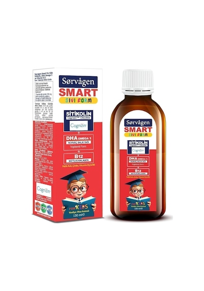 Kids Sıvı Form - Sitikolin Dha Omega 3 Norveç Balık Yağı Ve B12 - 150 Ml