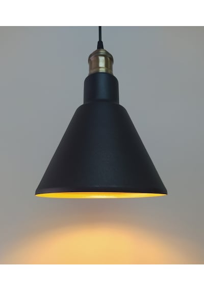 Mylights Retro Rustik Siyah Içi Altın Metal Sarkıt