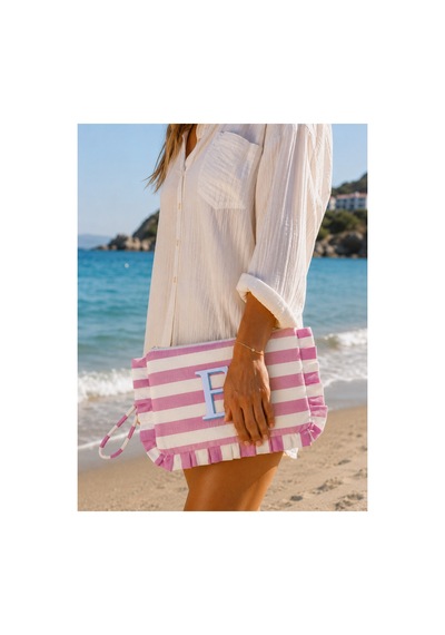 Beige & Stone Kişiye Özel Harf Detaylı Pembe Çizgili 17x29 Cm Volanlı Clutch & Portföy Çanta Kadın El Çantası Pembe - 896048835 Pembe Beige & Stone Kişiye Özel Harf Detaylı Pembe Çizgili 17x29 Cm Volanlı Clutch & Portföy Çanta Kadın El Çantası Pembe - 896048835 Pembe