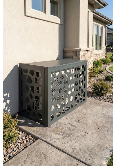 Klima Motoru/dış Ünite Gizleme/koruma Kafesi Xl 120x62x150 H Stone Antrasit