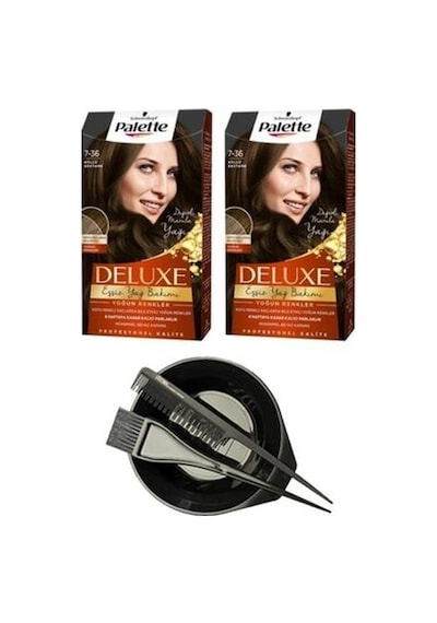 Palette Deluxe Saç Boyası 7 - 36 Küllü Kestane 2 Li+Boyama Seti