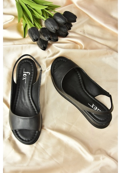 Fox Shoes Siyah Kadın Sandalet K674300609