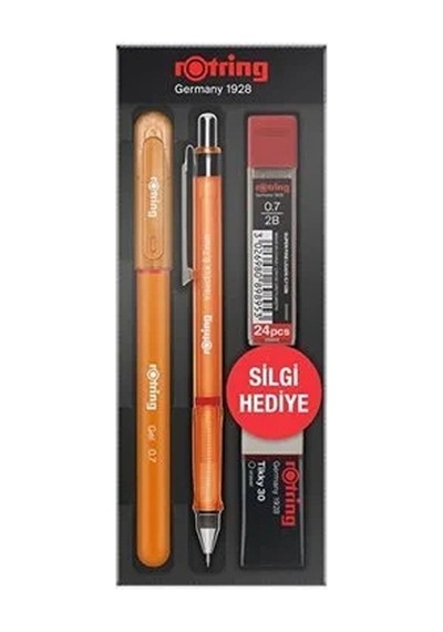 3 Adet Rotring Visuclick + Jel Okul Seti- 0.7 Mm Turuncu