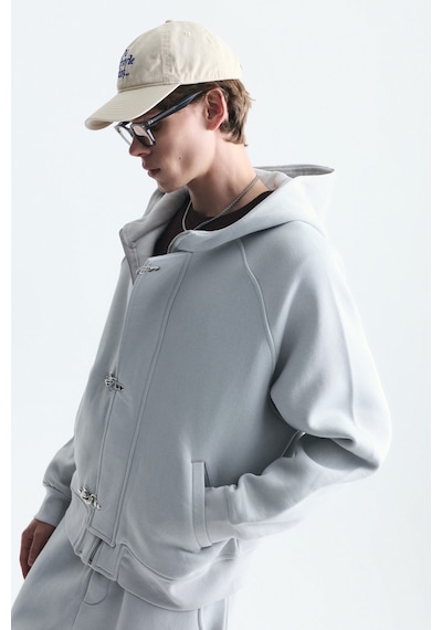 Vamos Oversize Klips Kapama Sweatshirt Takım Taş