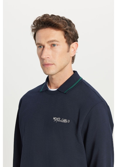 AC&Co / Altınyıldız Classics Erkek Lacı 2 İplik Pamuklu Standart Fit Normal Kesim Polo Yaka Sweatshirt Lacı