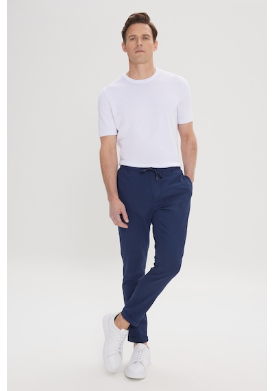 Ac&Co / Altınyıldız Classics Slim Fit Dar Kesim Beli Bağlamalı Yan Cepli Erkek Pantolon - Lacivert Ac&Co / Altınyıldız Classics Slim Fit Dar Kesim Beli Bağlamalı Yan Cepli Erkek Pantolon - Lacivert