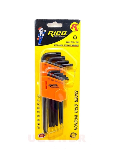 Rico 013-Rc0207 9 Parça Vakumlu Torx Uçlu Uzun Allen Alyan Anahtar Takımı