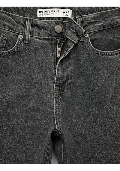 Koton Standart Bel Düz Paça Düğmeli Cepli Straight Fit Jean Pantolon - Straight Jeans Antrasit 6wal40164md Antrasit Koton Standart Bel Düz Paça Düğmeli Cepli Straight Fit Jean Pantolon - Straight Jeans Antrasit 6wal40164md Antrasit