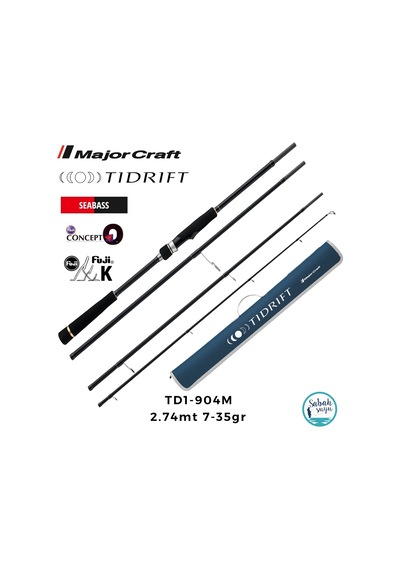 Major Craft Tidrift 1g Td1-904ml Seabass 2.74mt 7-35gr 4p Seyahat Spin Kamış Standart