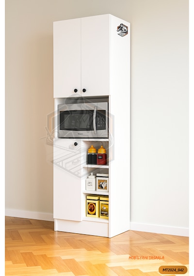 Tamamı Mdf 3 Kapaklı Modern Tasarım Çok Amaçlı Beyaz Mini Fırın D