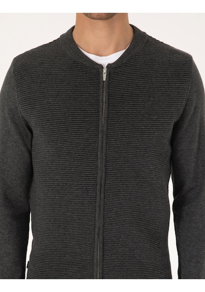 Pierre Cardin Erkek Açık Gri Melanj Hırka Triko 50317333-vr091 Açık Gri Melanj