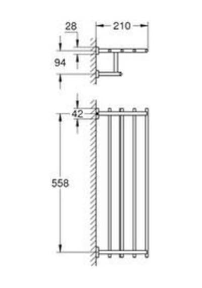 Grohe Eurocube Raf Havluluk Banyo Aksesuarı - 40512001 Krom