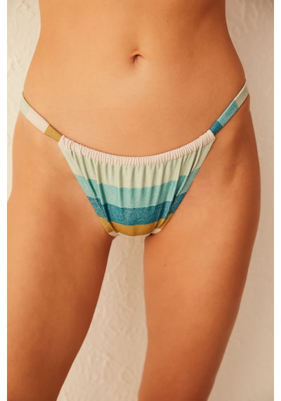 Penti Çok Renkli Çizgili Simli Nature Side Bikini Altı