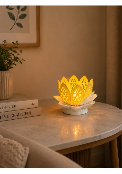 Lotus Glow Mumluk Sarı Beyaz