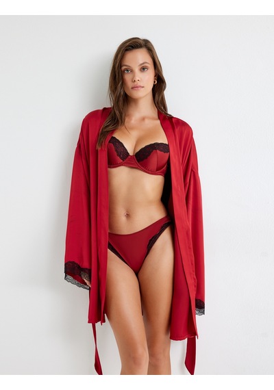 Koton Dantel Detaylı Brazilian Külot Bordo 5wlk30206mk Bordo