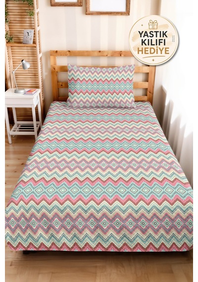 Geometrik Bohem Genç Odası Tek Kişilik Pike Takımı - Boho Etnik 160x220 Cm Kapitone Yatak Örtüsü Ayazlı Defne Demi