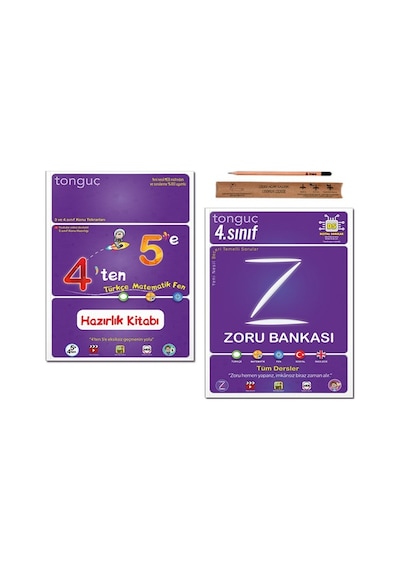 Tonguç 5. Sınıf 4 ten 5 e Hazırlık Tekrar Kitabı - 4. Sınıf Zoru Bankası Tüm Dersler Set 2 Kitap