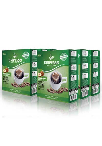Dripesso Fındık Aromalı Pratik Filtre Kahve 30'lu Kağıt Filtre