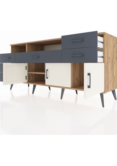 Hyperion Konsol 3 Raflı 6 Çekmeceli 3 Kapaklı 176x44x83 Çam-aytaşı/antrasit Aytaşı/antrasit Hyperion Konsol 3 Raflı 6 Çekmeceli 3 Kapaklı 176x44x83 Çam-aytaşı/antrasit Aytaşı/antrasit