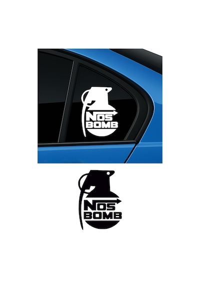 Nos Bomba Sticker, Nos Oto Sticker, Motor Sticker 25x18 Cm
