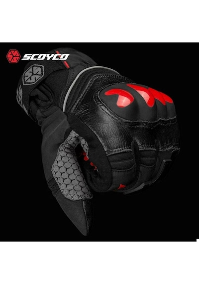 Ebakbak Motosiklet Eldiveni Deri Ve Cordura Reflektörlü Su Geçirmez Özel İç Mebran Dirençli Motor Eldiveni