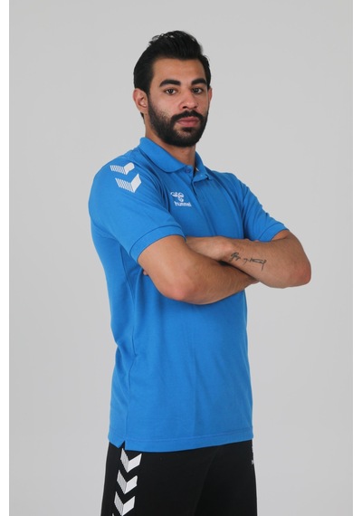 Hummel Armin Pamuklu Polo Yaka Tişört Saks Mavi