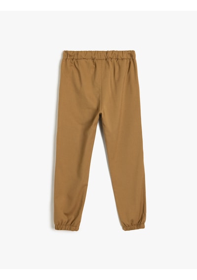 Koton Standart Bel Cepli Düğme Detaylı Basic Jogger Pantolon Deve Tüyü 5skb40058tw Taba