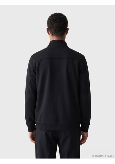 Lcw Vision Siyah Dik Yaka Erkek Fermuarlı Sweatshirt