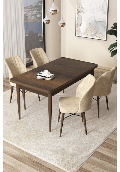 Canisa Concept Arp Serisi 70x110 Sabit Mutfak Masası Takımı Barok Desen Masa 4 Krem Sandalye Masa Barok/ Sandalyeler Krem Canisa Concept Arp Serisi 70x110 Sabit Mutfak Masası Takımı Barok Desen Masa 4 Krem Sandalye Masa Barok/ Sandalyeler Krem