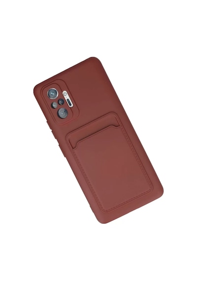 Newface Xiaomi Redmi Note 10 Pro Kılıf Kelvin Kartvizitli Silikon - Bordo