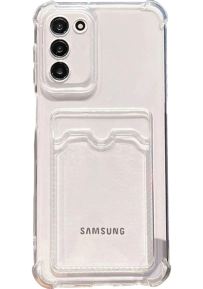 Samsung Galaxy Uyumlu S20 Fe Kamera Korumalı Kartlıklı Darbe Emici Özellikli Şeffaf Silikon Kapak