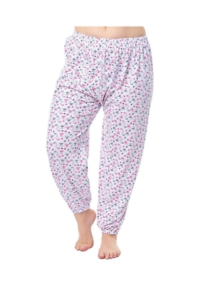 Seher Yıldız Bayan Desenli Lastikli Uzun Anne Pijama Altı 065-Karışık Renk-Xxl Çok Renkli