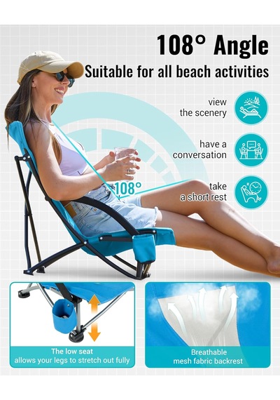 Kingcamp Lilac Beach Chair Plaj Ve Dinlenme Sandalyesi Blue Çok Renkli