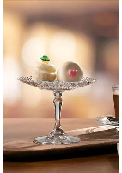 Paşabahçe Patısserıe Ayaklı Mini Servis Tabağı 96455 Boy:10, Cm Çap: 12,6 Cm - Şeffaf