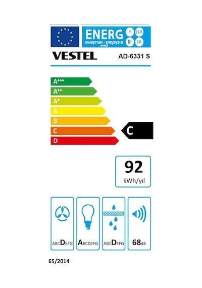 Vestel AD-6331 S Ankastre Davlumbaz
