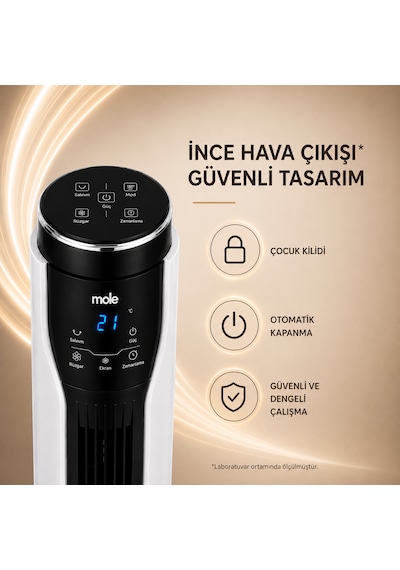 Mole F10 Kule Tipi Kademe Sayısıkumandalı 3 Kademeli 50w Beyaz