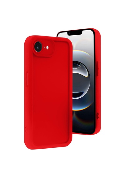 Apple Uyumlu iPhone 16e Kılıf Kamera Korumalı Kalın Kenarlı Viera Silikon Case Kırmızı