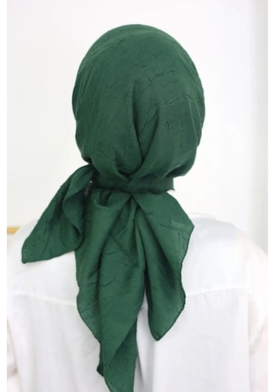 Melodi Scarf Kadın Tesettür Pratik Bambu Kraş Eşarp Zümrüt Yeşili Zümrüt Yeşili