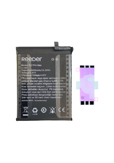 Reeder S23 Max Pro Batarya Pil Telefon Bataryası Pil Bandı Yanında