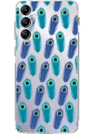 Samsung Galaxy M34 İle Uyumlu 1mm Slim Fit Nazar Boncuğu 4 Baskılı Şeffaf Kılıf