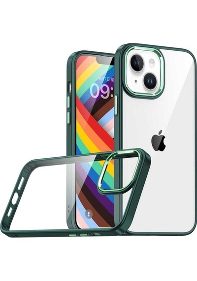 Apple Uyumlu iPhone 14 Plus Kılıf Zore Flora Kapak Yeşil